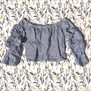 Charlotte Russe Off The Shoulder Striped Crop Top